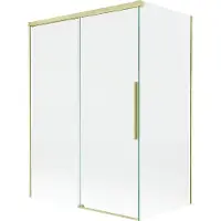 Mexen Rox badwand tweedelig uitschuifbaar 120 + 70 x 150 , transparant, goud geborsteld - 8C9-120-070-55-00