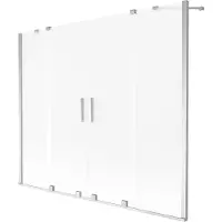 Mexen Velar Duo badwand scherm 2-delig schuifbaar 180 x 150 , matglas, chroom - 896-180-000-32-01