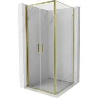 Mexen Exo draaideur doucheruimte 70 x 70 cm, transparant, goud - 814-070-070-50-00
