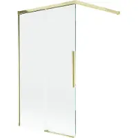 Mexen Rox badscherm voor bad 2-vleugelig schuifbaar 100 x 150 , transparant, goud - 8C9-100-003-50-00
