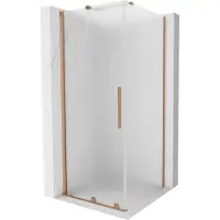 Mexen Velar schuifdouchecabine 120 x 120 , ijsglas, geborsteld koper - 871-120-120-31-65