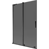 Mexen Velar L badwand-paravon 2-vleugelig schuifbaar 120 x 150 , grafiet, zwart - 896-120-003-41-70