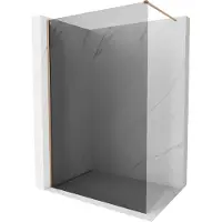 Mexen Kioto-X douchewand Walk-in 100 x 200 , grafiet 10 mm, geborsteld koper - 800-100-101-65-40-X