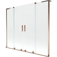 Mexen Velar L Duo badwand scherm 2-delige schuif 180 x 150 , transparant, roze goud - 896-180-003-02-60