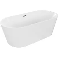 Mexen Luna vrijstaande badkuip 170 x 80 , wit, overloop gun metal - 52031708000-95