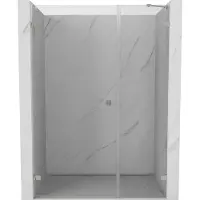 Mexen Lunar-B draaideur douche links 125 , transparant, geborsteld nikkel - 832S-125-050-97-00-L