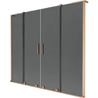 Mexen Velar L Duo badwand scherm 2-delige schuifbare 200 x 150 , grafiet, geborsteld koper - 896-200-003-42-65