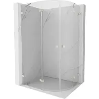 Mexen Lunar halfronde douchecabine scharnierend links 80 x 70 , transparant, geborsteld nikkel - 833-080L-070P-97-00