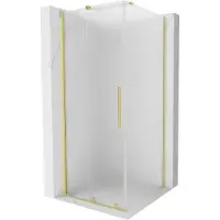 Mexen Velar schuifbare douchecabine 100 x 100 , ijs, goud geborsteld - 871-100-100-31-55