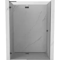 Mexen Lunar L draaideur douchedeur links 140 , transparant, gun metal - 834L-140-000-95-00-L