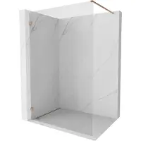 Mexen Lunar douchewand Walk-in links 160 x 200 , transparant 8 mm, geborsteld koper - 830-160-000-65-00-L