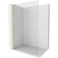 Mexen Kioto-X L douchewand Walk-in 80 x 200 , transparant 10 mm, goud geborsteld - 800-080-107-55-00-X