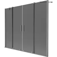 Mexen Velar Duo badwand tweedelig uitschuifbaar 170 x 150 , grafiet, gun metal - 896-170-000-42-95