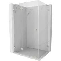Mexen Lunar L draaideur douchecabine links 90 x 80 , transparant, geborsteld nikkel - 834L-090-080-97-00-L