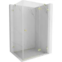 Mexen Lunar douchecabine scharnierend rechts 95 x 80 , transparant, goud geborsteld - 834-095-080-55-00-P