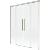 Mexen Rox badwand 2-delig schuifbaar 150 x 150 , transparant, geborsteld nikkel - 8C9-150-002-97-00