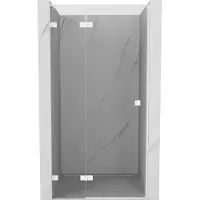 Mexen Lunar L draaiende douchedeur links 105 , transparant, wit - 834L-105-000-20-00-L