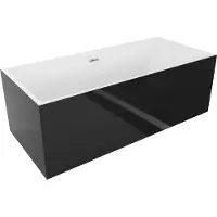 Mexen Vigo vrijstaande ligbad 178,5 x 80 , wit/zwart, chroom overloop - 51251788075-01