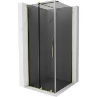 Mexen Velar douchecabine schuifdeur 120 x 120 , grafiet, goud - 871-120-120-41-50