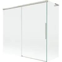 Mexen Rox L badwand 2-delig schuifbaar 170 + 70 x 150 , transparant, geborsteld nikkel - 8C9L-170-070-97-00