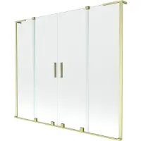 Mexen Velar L Duo badwand 2-delig schuifbaar 180 x 150 , transparant, goud geborsteld - 896-180-003-02-55