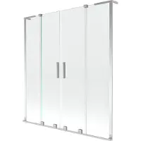 Mexen Velar L Duo badwand paneel 2-delig schuifbaar 150 x 150 , transparant, chroom - 896-150-003-02-01