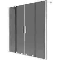 Mexen Velar Duo badwand scherm 2-delige schuifbare 150 x 150 , grafiet, chroom - 896-150-000-42-01