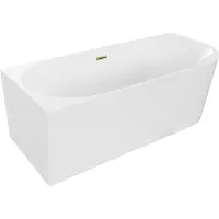 Mexen Mia vrijstaande linker hoekbad 160 x 80 , wit, goud overloop - 52691608000L-50