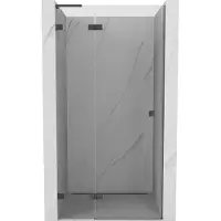 Mexen Lunar L douchedeur scharnierend links 70 , transparant, gun metal - 834L-070-000-95-00-L