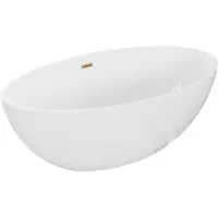 Mexen Nike vrijstaande badkuip 175 x 100 , wit, overloop roze goud - 54071751000-60