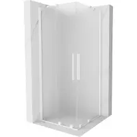 Mexen Velar Duo schuifdouchecabine 90 x 90 , melkglas, wit - 871-090-090-32-20