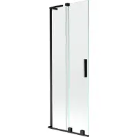 Mexen Velar L 2-delige verschuifbare badwand 70 x 150 , transparant, zwart - 896-070-003-01-70
