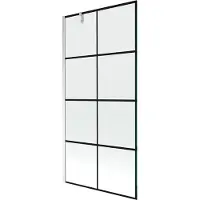 Mexen Next douchescherm 1-delig 100 x 150 , zwart raster, chroom - 895-100-000-00-77-01