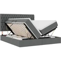 vidaXL LED opbergbed met matras Donkergrijs 180 x 200 cm Stof