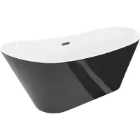 Mexen Dora vrijstaande badkuip 170 x 75 , wit/zwart, overloop gun metal - 52071707575-95