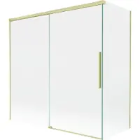 Mexen Rox badwand 2-delige schuifdeur 160 + 80 x 150 , transparant, geborsteld goud - 8C9-160-080-55-00