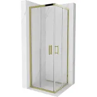 Mexen Rio vierkante douchecabine 70 x 70 , transparant, gouden - 860-070-070-50-00