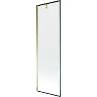 Mexen Next badwand eenvleugelig 60 x 150 , zwart frame, goud - 895-060-000-00-70-50