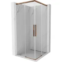 Mexen Rox Duo schuifbare douchecabine 85 x 85 cm, transparant, rosé goud - 8C2D-085-085-60-00