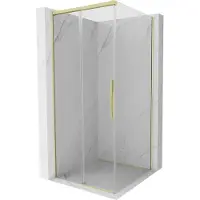 Mexen Rox douchecabine schuifdeur 100 x 100 cm, transparant, goud - 8C2-100-100-50-00