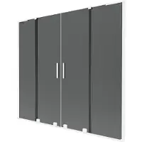 Mexen Velar L Duo badwand 2-delige schuifwand 180 x 150 , grafiet, wit - 896-180-003-42-20