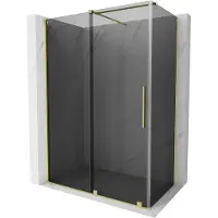Mexen Velar schuifdouchecabine 150 x 90 , grafiet, geborsteld goud - 871-150-090-41-55