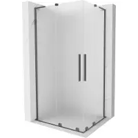 Mexen Velar L Duo schuifdouchecabine 90 x 80 , ijs, geweer metaal - 871-090-080-02-33-95