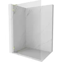 Mexen Lunar L Douchewand Walk-in links 110 x 200 , transparant 8 mm, goud geborsteld - 830L-110-000-55-00-L
