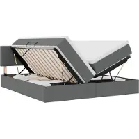 vidaXL Opbergbed met matras Donkergrijs 200 x 200 cm Kunstleer