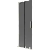 Mexen Velar L badwand scherm 2-vleugelige schuifdeur 70 x 150 , grafiet, geborsteld nikkel - 896-070-003-41-97