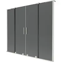 Mexen Velar L Duo badwand 2-delig schuifbaar 200 x 150 , grafiet, geborsteld nikkel - 896-200-003-42-97