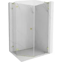Mexen Lunar L vijfzijdige douchecabine scharnierend links 90 x 100 , transparant, goud - 831L-090L-100P-50-00-L
