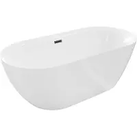 Mexen Roxy vrijstaande badkuip 170 x 80 , wit, zwarte overloop - 51201708000-70