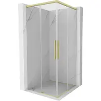Mexen Rox Duo schuifdouchecabine 95 x 95 cm, transparant, geborsteld goud - 8C2D-095-095-55-00